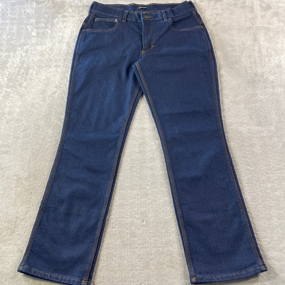Origin Jeans Straight Leg Mens 34x32 Blue Dark Wash Denim USA Casual Cotton